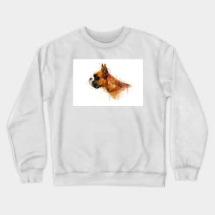 Boxer dog watercolor Crewneck Sweatshirt